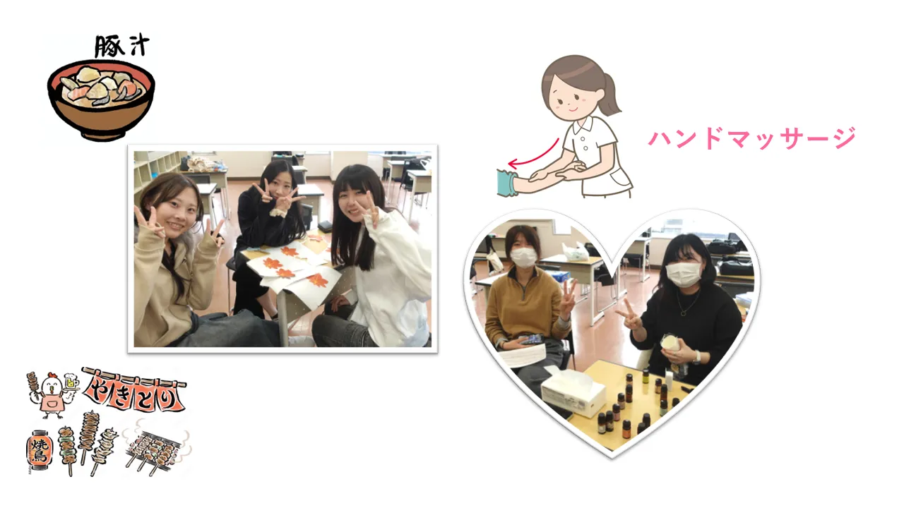 学祭に向けて準備中風景やきとりなどー